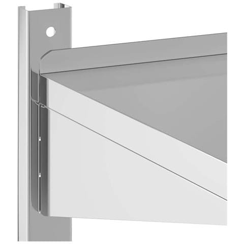 Mensola Muro 2 Ripiani 75x40x60cm Argento Acciaio Inossidabile - Foto 10