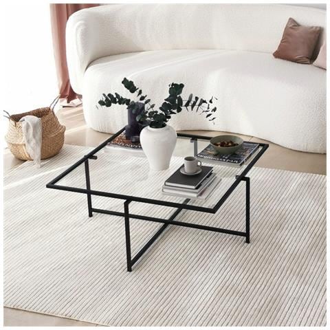 Limp Tavolino Da Caffè Design Nero In Vetro - Foto 2