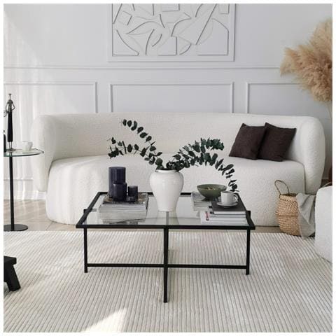 Limp Tavolino Da Caffè Design Nero In Vetro - Foto 1