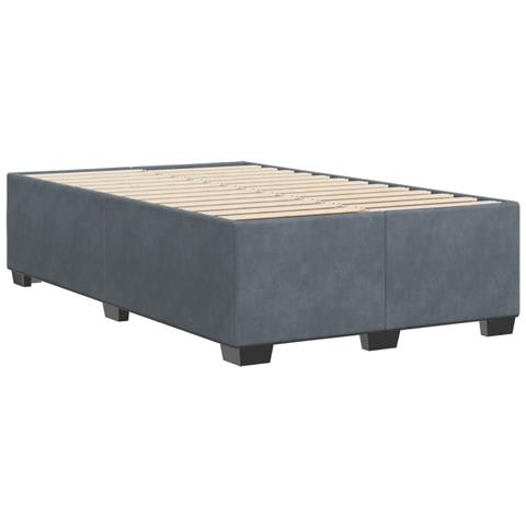 Giroletto Senza Materasso Grigio Scuro 120x200 Cm Velluto - Foto 3