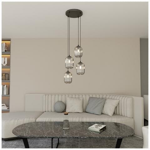 Lampada A Sospensione Verdi - Nero - Metallo - 30x30x140 Cm - Foto 2