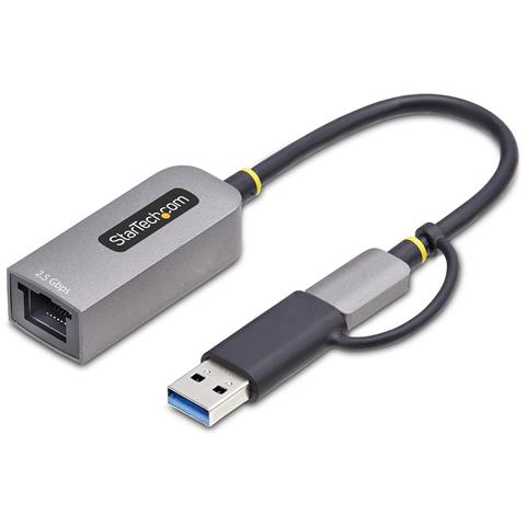 StarTech.com Adattatore Ethernet USB C, Convertitore di Rete /NIC NBASE-T 2.5/1GbE da USB Type-C 3.0 a RJ45 con Adattatore USB-A incluso; Compatibile TB, Win e Mac - Foto 2