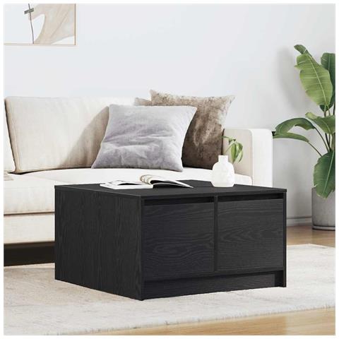 Tavolino da Salotto con Cassetti Rovere Nero 70,5x70x40 cm - Foto 1