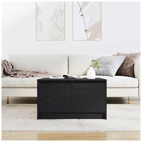 Tavolino da Salotto con Cassetti Rovere Nero 70,5x70x40 cm - Foto 9