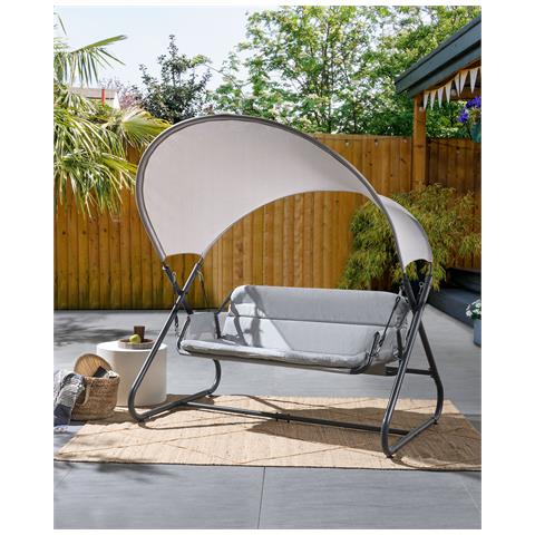 Dondolo Da Giardino Solagna Metallo Grigio Chiaro - Foto 1