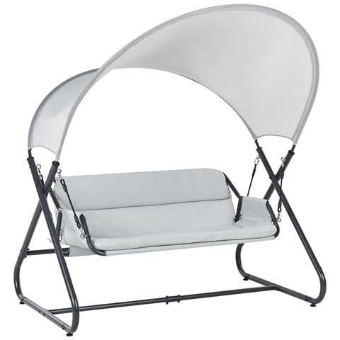 Dondolo Da Giardino Solagna Metallo Grigio Chiaro - Foto 2