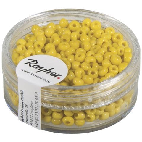 17 Grammi - Perline In Vetro Rotonde Opache Lustrate Foro Ø2,6mm - Colore Giallo - Foto 1