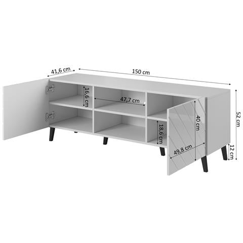 ABETO RTV150 BI supporto TV e sistema audio 3 ripiani - Foto 2