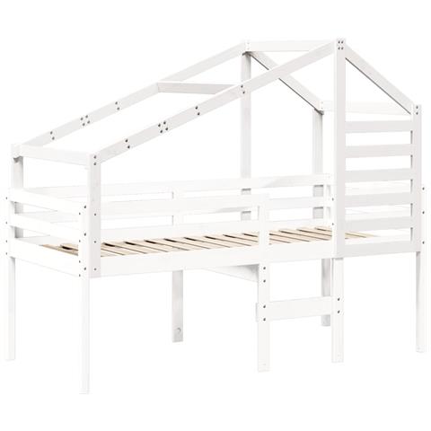 Tetto Per Letto Bambini Bianco 198x97x113cm Legno Massello Pino - Foto 2