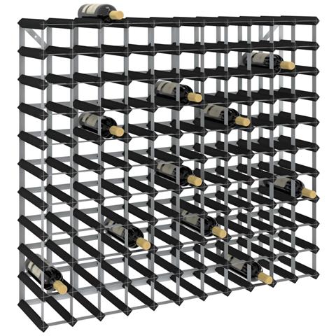 Portavini Da 120 Bottiglie Nero In Legno Massello Di Pino - Foto 2