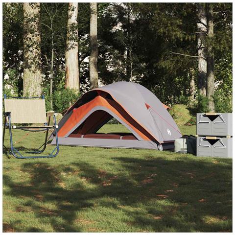 Tenda da Campeggio 1 Persona Grigio e Arancione Impermeabile - Foto 1