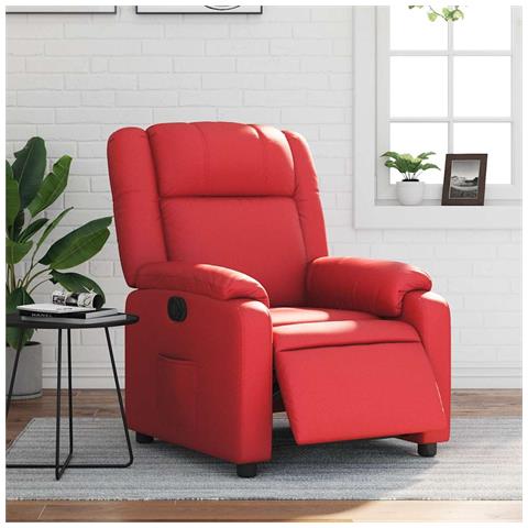 Poltrona Reclinabile Elettrica Rossa in Similpelle - Foto 2