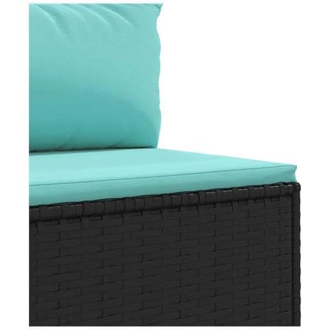 Set Salotto da Giardino con Cuscini 7pz Nero Polyrattan - Foto 9