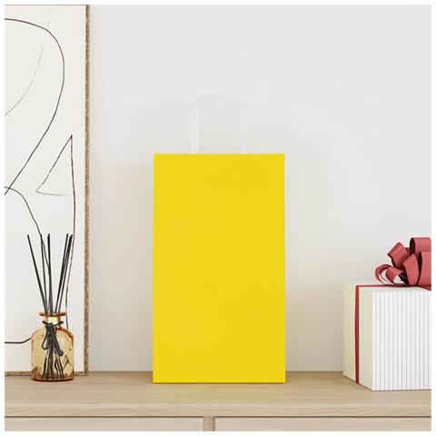 Sacchetti di Carta 250 pz con Manici Gialli 21x11x36 cm - Foto 2