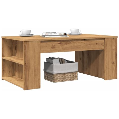 Tavolino Salotto Rovere Artigianale 102x55x42 cm Multistrato - Foto 2
