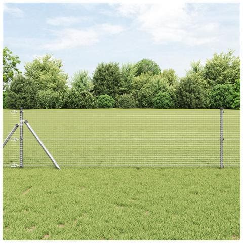 Recinzione in Rete Saldato con 7 Pali 0.4x10 m Acciaio Zincato - Foto 2