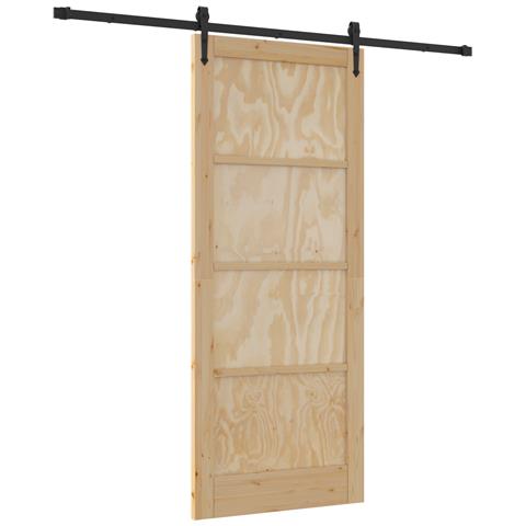 Porta Scorrevole con Set di Hardware 'ORKDAL'in Legno Massello di Pino - Foto 1