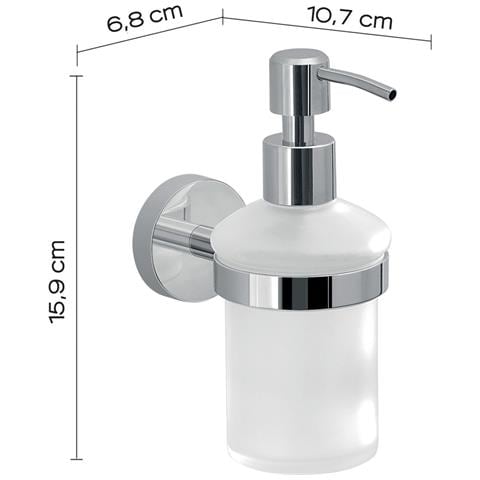 Dosasapone Con Erogatore In Acciaio Da Muro In Acciaio Inox E Cromall 2381 Serie Eros Cromato - Foto 2