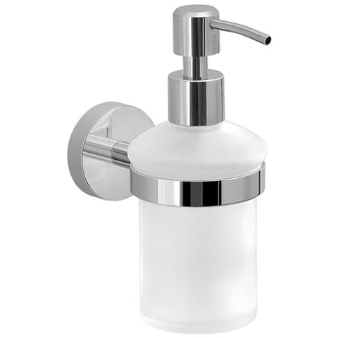 Dosasapone Con Erogatore In Acciaio Da Muro In Acciaio Inox E Cromall 2381 Serie Eros Cromato - Foto 1