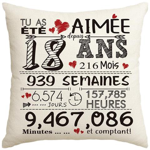 Artoid Mode Federa Decorativa Per Compleanno Per 18° Compleanno 45x45 Cm - Foto 1