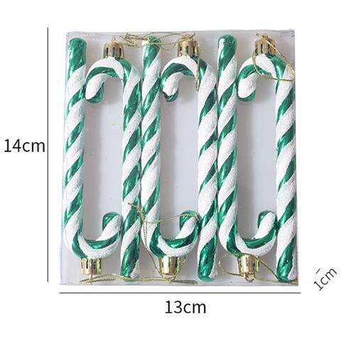 Set Di 6 Ornamenti Natalizi A Forma Di Bastoncino Di Zucchero - Decorazioni Festive Green - Foto 1