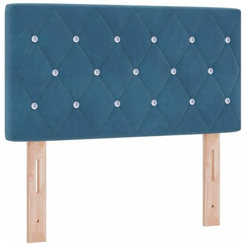 Testiera LED con luci a strisce a LED Blu scuro 80 cm Velluto - Foto 1