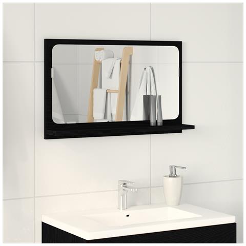 Specchio da bagno  nero rovere 60x10,5x37 cm legno ingegnerizzato - Foto 2