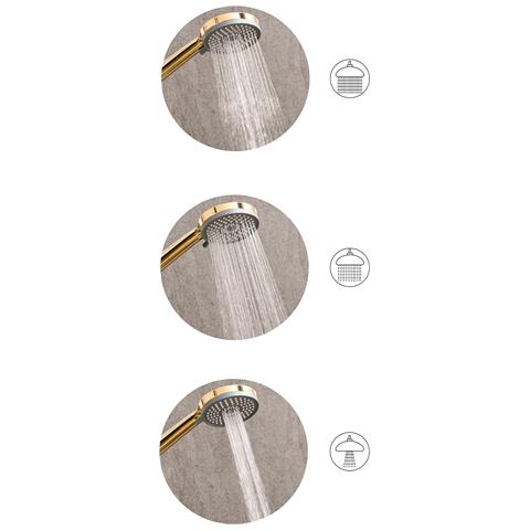 Kit Doccia Con Soffione E Flessibile Suripa 3 Funzioni Oro - Foto 2