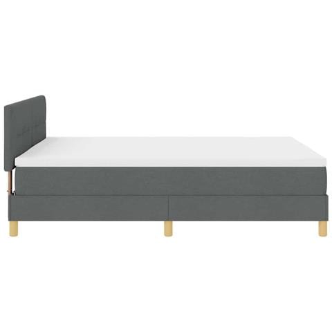 Letto a molle con materasso Grigio scuro 160 x 200 cm Tessuto - Foto 9