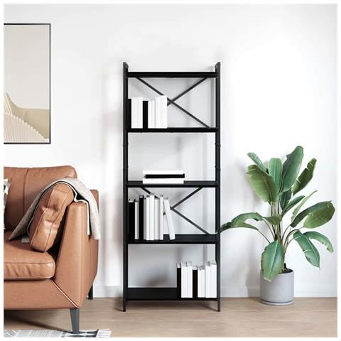 Libreria Rovere nero 60 x 30 x 153 cm Legno multistrato - Foto 2