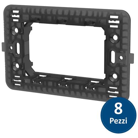 Supporto A 3 Moduli Portafrutto Compatibile Serie Biticino Matix 8 Pezzi - Foto 1