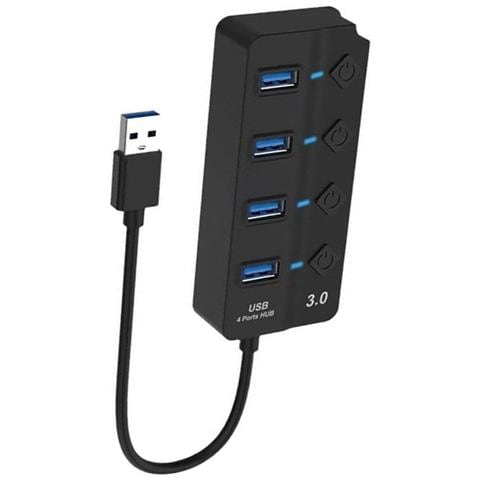 Hub Usb 3.0 A 4 Porte Con Interruttori Di Alimentazione Individuali E Indicatori Led - Foto 2