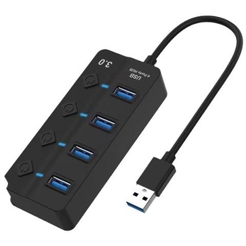 Hub Usb 3.0 A 4 Porte Con Interruttori Di Alimentazione Individuali E Indicatori Led - Foto 1