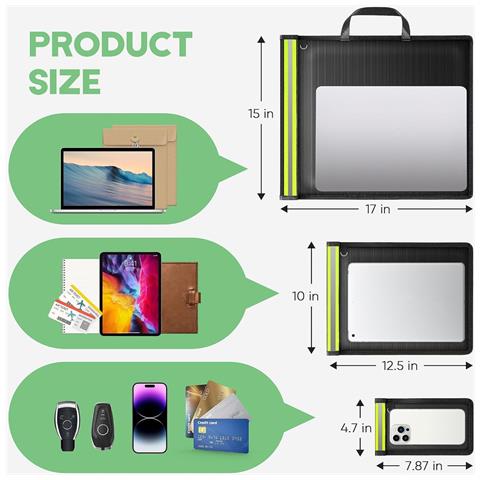 Borsa Schermante Rfid Con Striscia Riflettente, Faraday Bag Ignifuga E Impermeabile - Foto 2