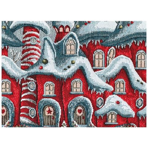 Federa Cuscino Arredo Casa Fodera Tessuto Cinigliato Fantasie Natalizie Made Italy 40x60 Chateaux Noel - Foto 2