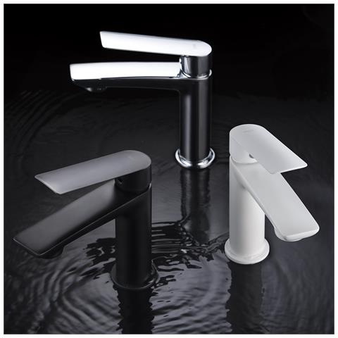 Imex Miscelatore Monocomando Per Lavabo In Ottone E Zama Finitura Bianco Opaco Con Cartuccia Ceramica Ø25mm E Tubi Flessibili Inclusi Serie Luxor Imex-bdx023-1bl - Foto 3