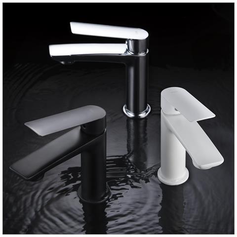 Imex Miscelatore Monocomando Per Lavabo In Ottone E Zama Finitura Bianco Opaco Con Cartuccia Ceramica Ø25mm E Tubi Flessibili Inclusi Serie Luxor Imex-bdx023-1bl - Foto 1