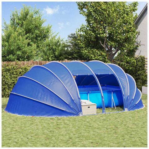 Tenda da piscina a cupola Blu 538 x 440 x 204 cm - Foto 2