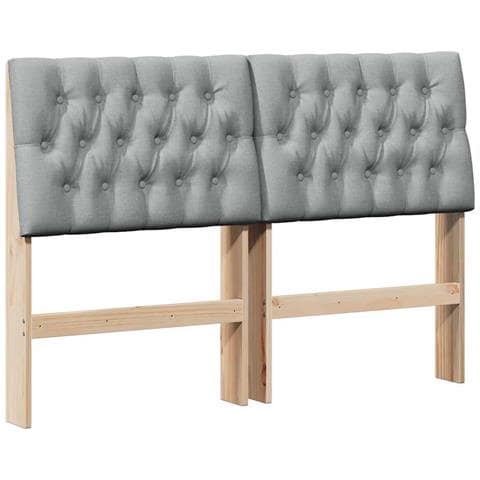 Testiera imbottita Grigio chiaro 150 cm Pino massello - Foto 1