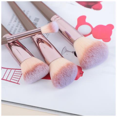 Set Di 20 Pennelli Trucco Con Spugne, Ciotola Per La Pulizia E Rasoi Per Sopracciglia - Kit Di Pennelli Cosmetici Multicolore - Foto 2