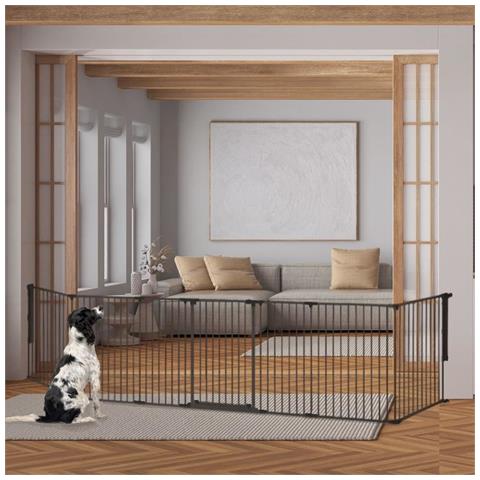 Bettacare Barriera Per Animali Domestici Premium Multipannello, Fino A 128cm Di Larghezza, Grigia, 70cm Di Altezza - Foto 2