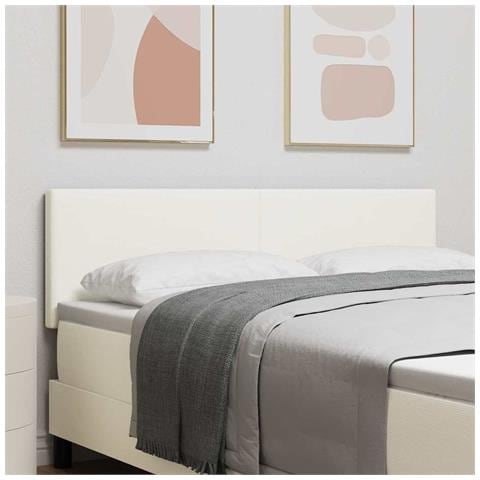 Testiera LED con luci a strisce a LED Crema 144 cm Poliestere - Foto 2