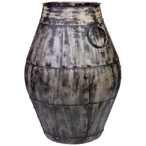 Vaso In Metallo Grigio Invecchiato 40x40x65 - Foto 1