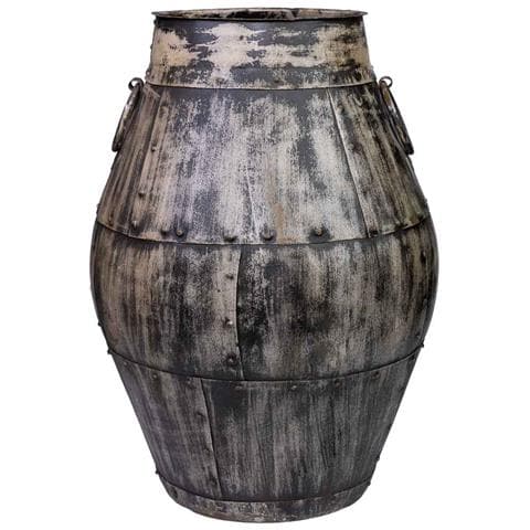 Vaso In Metallo Grigio Invecchiato 40x40x65 - Foto 2