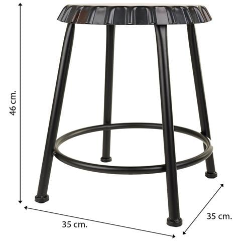 Sgabello In Metallo Grigio 35x35x46 Cm - Foto 4