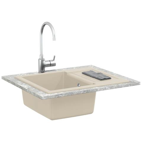 Lavello Beige 620 x 500 mm 80% Quarzo e 20% Resina - Foto 2