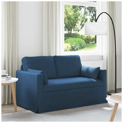 Divano Blu 139 x 78 x 80 cm Tessuto - Foto 2