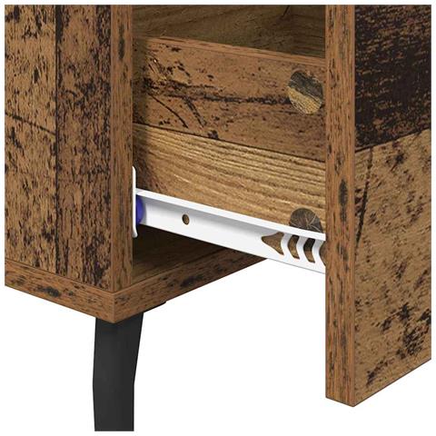 Armadio da Notte con cassetto Legno vecchio 40 x 40 x 66 cm - Foto 9
