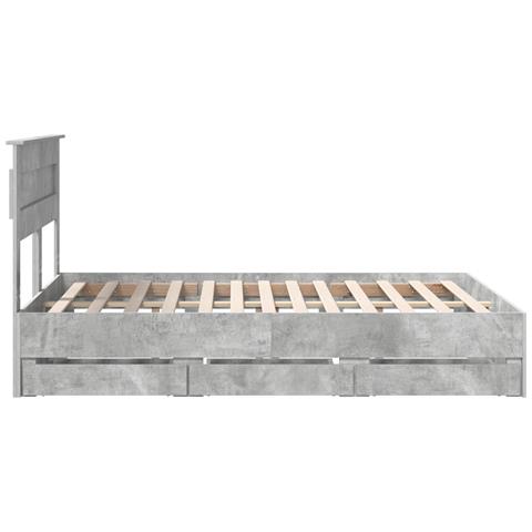 Struttura del letto con cassetto Grigio cemento 140 x 190 cm - Foto 9