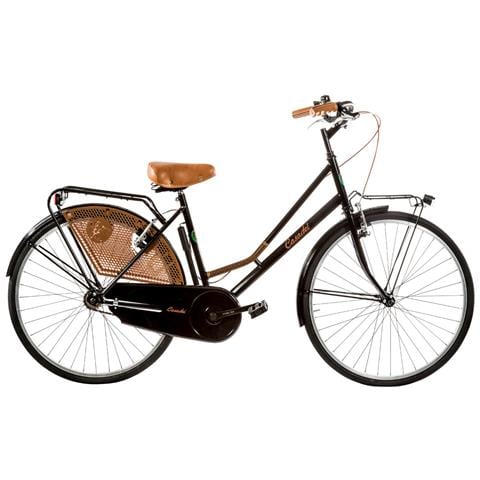 Bici Misura 26 Donna Linea Olanda Retro Bicicletta City Bike Senza Cambio Manubrio Alluminio Completa Di Accessori Con Luci Led - 46 Nero - Foto 1